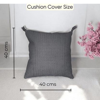 Textured Charcoal Cushion Cover - Set of 5