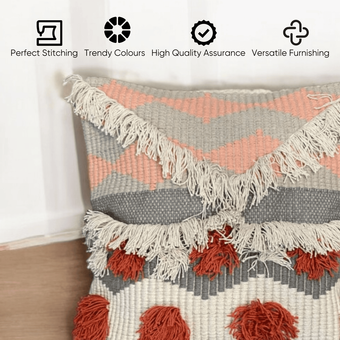 Tufted Boho Charm Cushion Cover