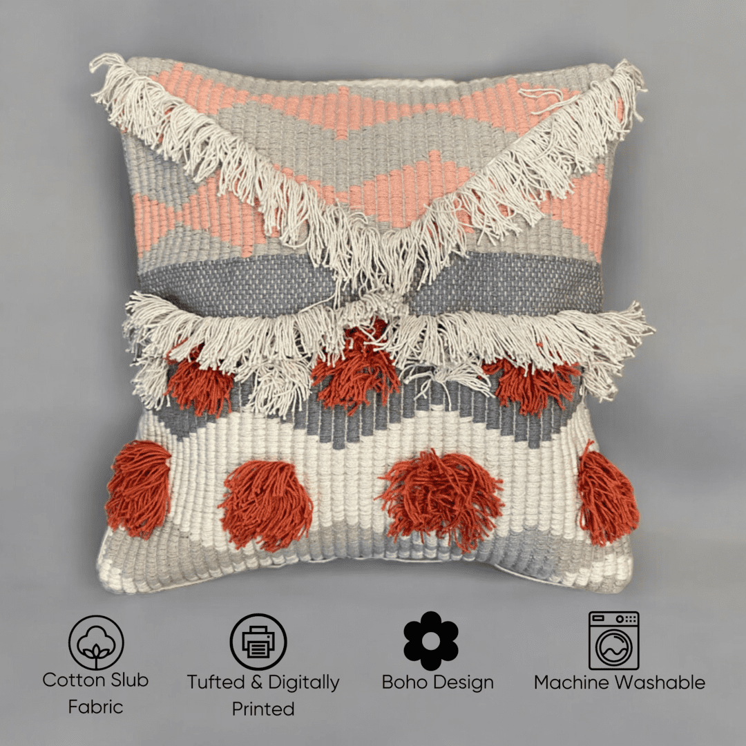 Tufted Boho Charm Cushion Cover