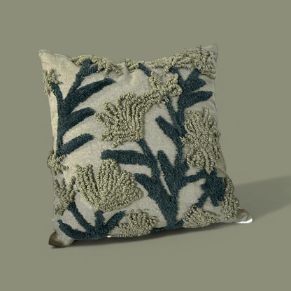 Verdant Vines Tufted Cushion Cover