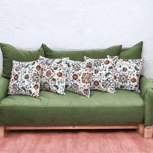 Vibrant Floral Medley Cushion Cover - Set of 5