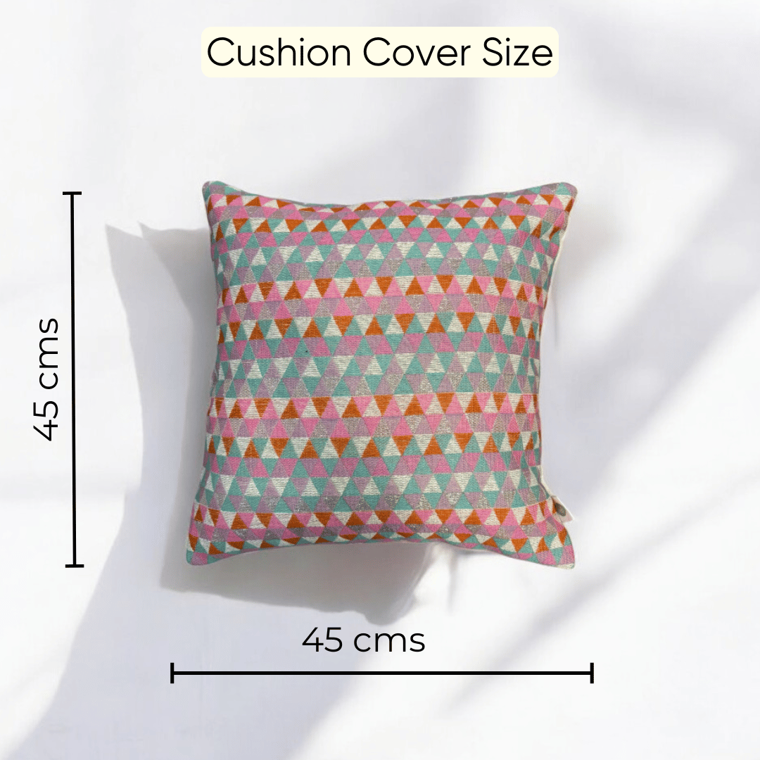 Vibrant Geometric Jacquard Cushion Cover