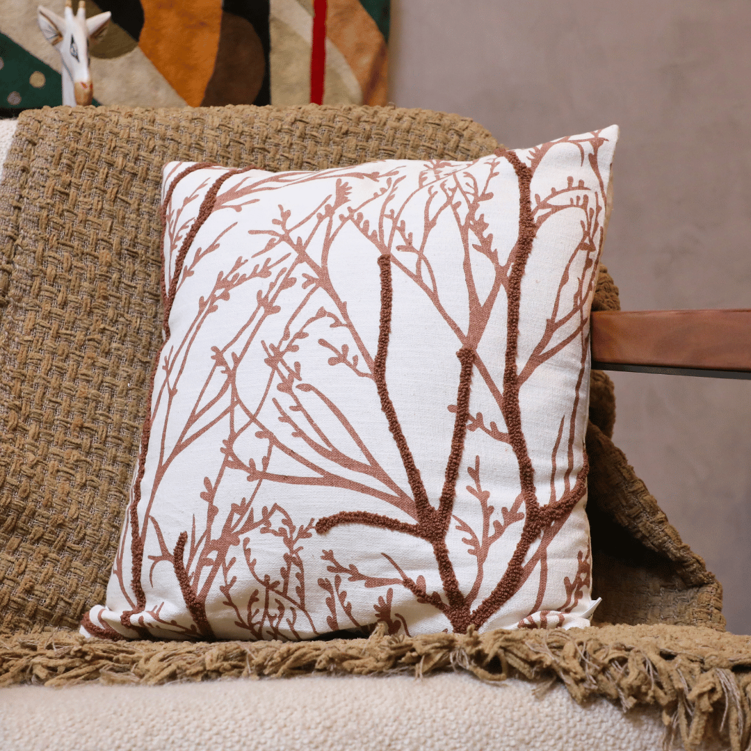 Woodland Branches Tufted Cushion Cover