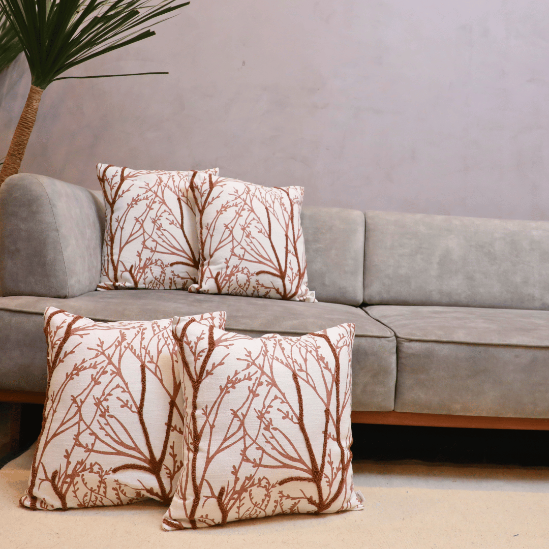 Woodland Branches Tufted Cushion Cover