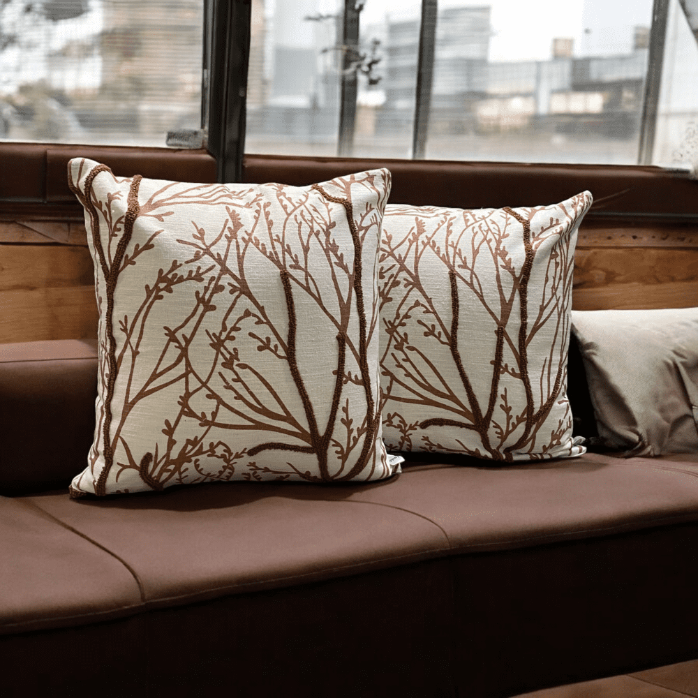 Woodland Branches Tufted Cushion Cover