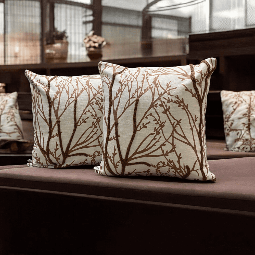 Woodland Branches Tufted Cushion Cover