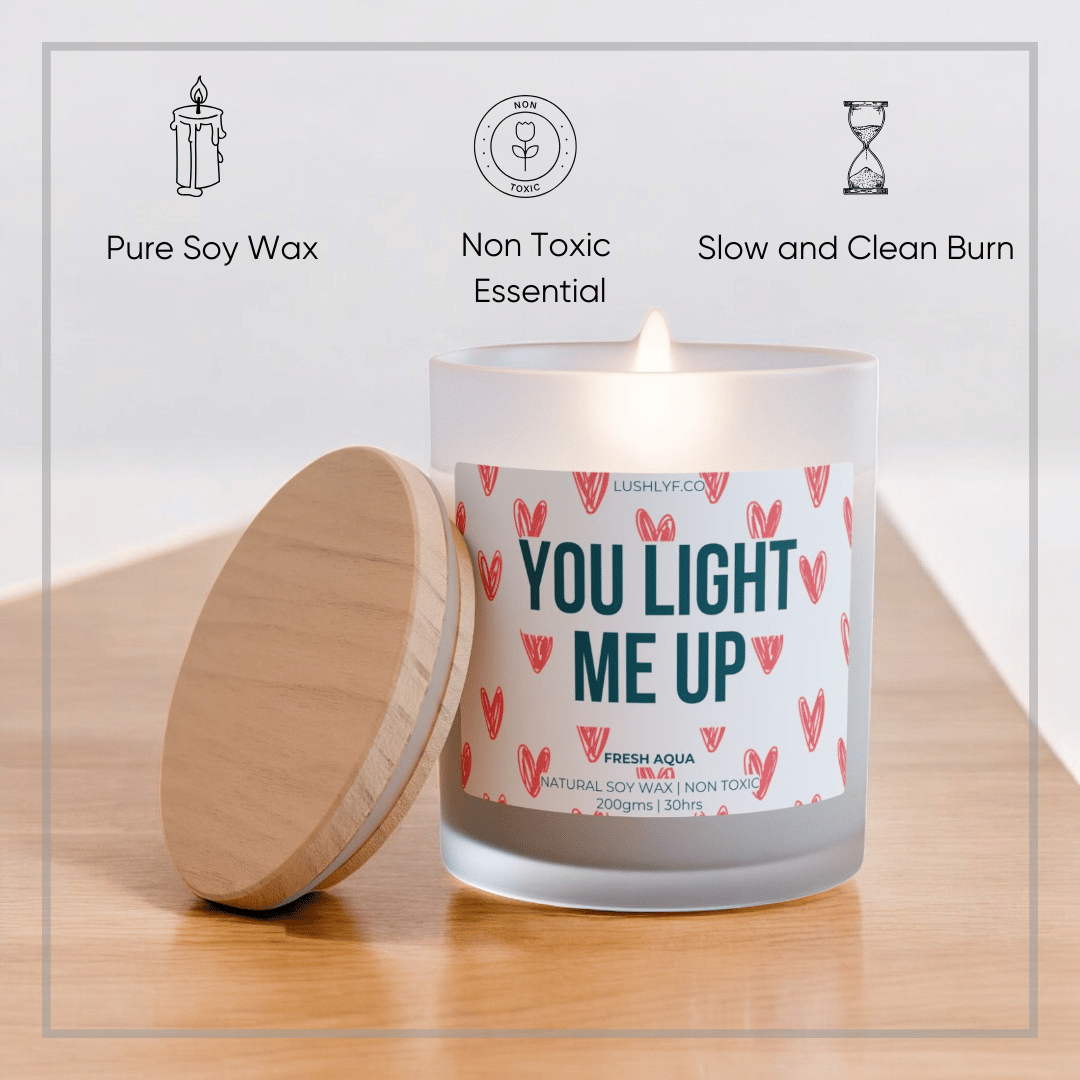 You Light Me Up Valentine Fresh Aqua Soy Wax Candle