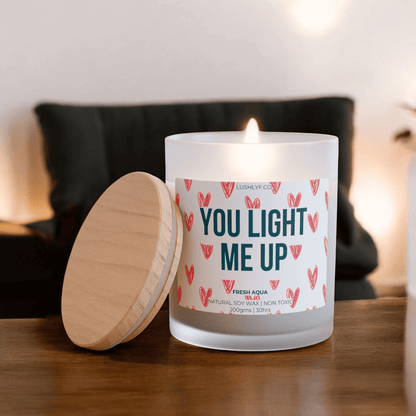 You Light Me Up Valentine Fresh Aqua Soy Wax Candle