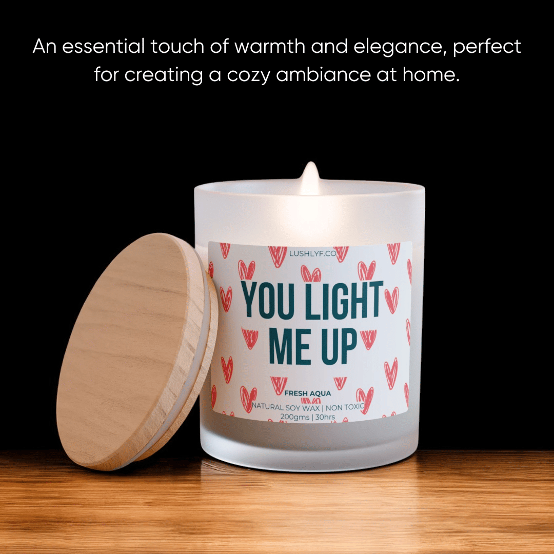 You Light Me Up Valentine Fresh Aqua Soy Wax Candle