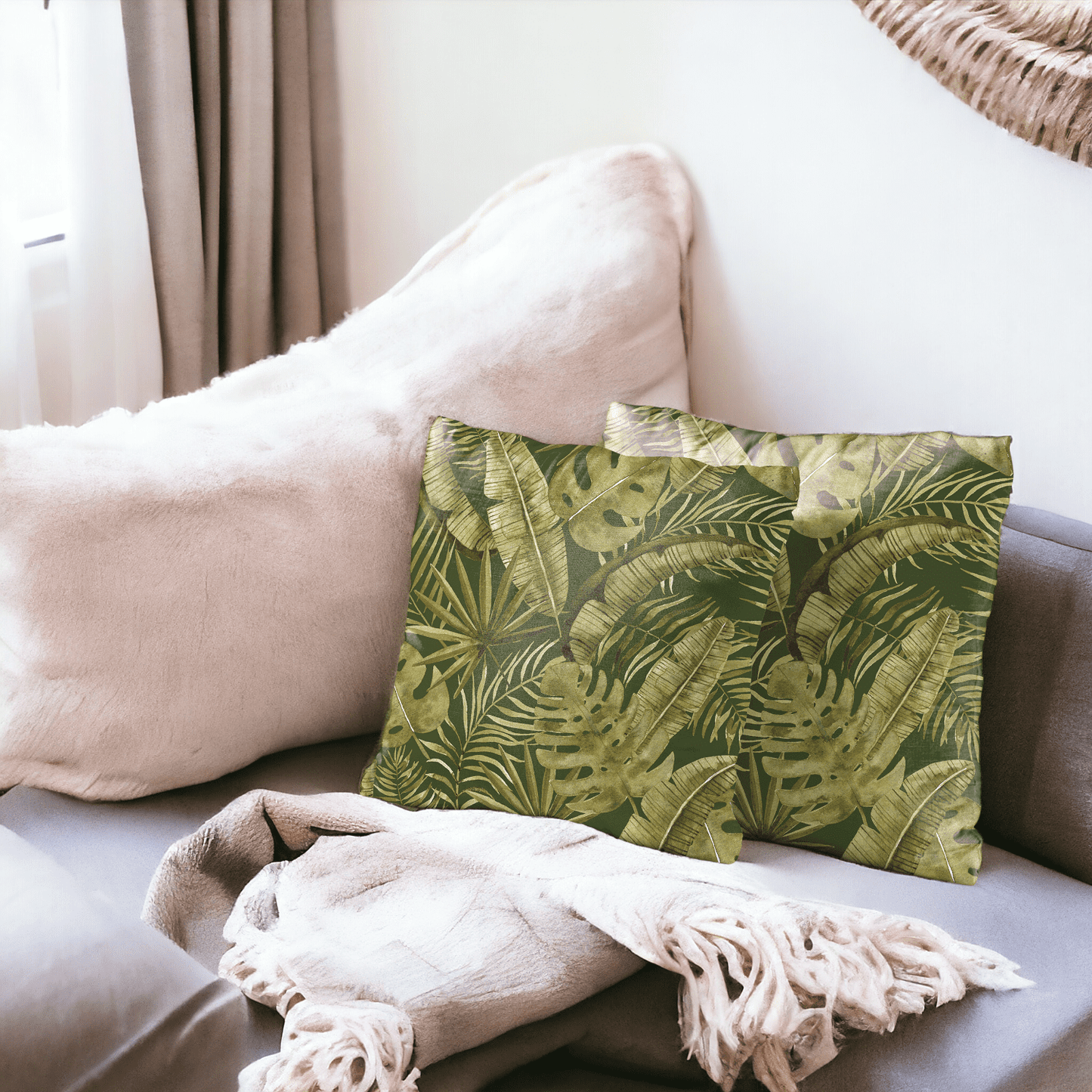 Rainforest Rhapsody Velvet Cushion Cover