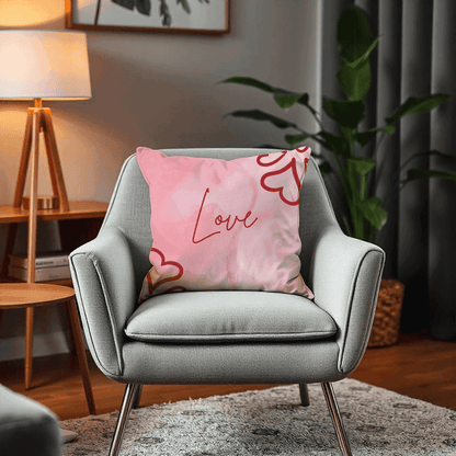 Abstract Love Cushion Cover for Valentine - Velvet - 16x16in