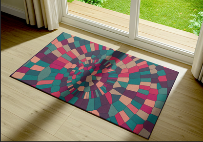 Vortex Mosaic Spiral Rug