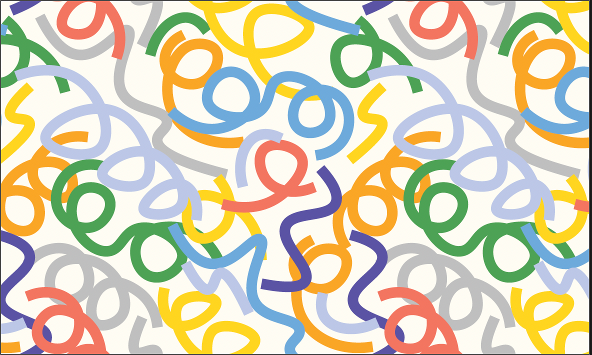 Colourful Scribble Abstract Rug