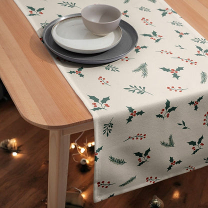 Holiday Holly Christmas Table Runner