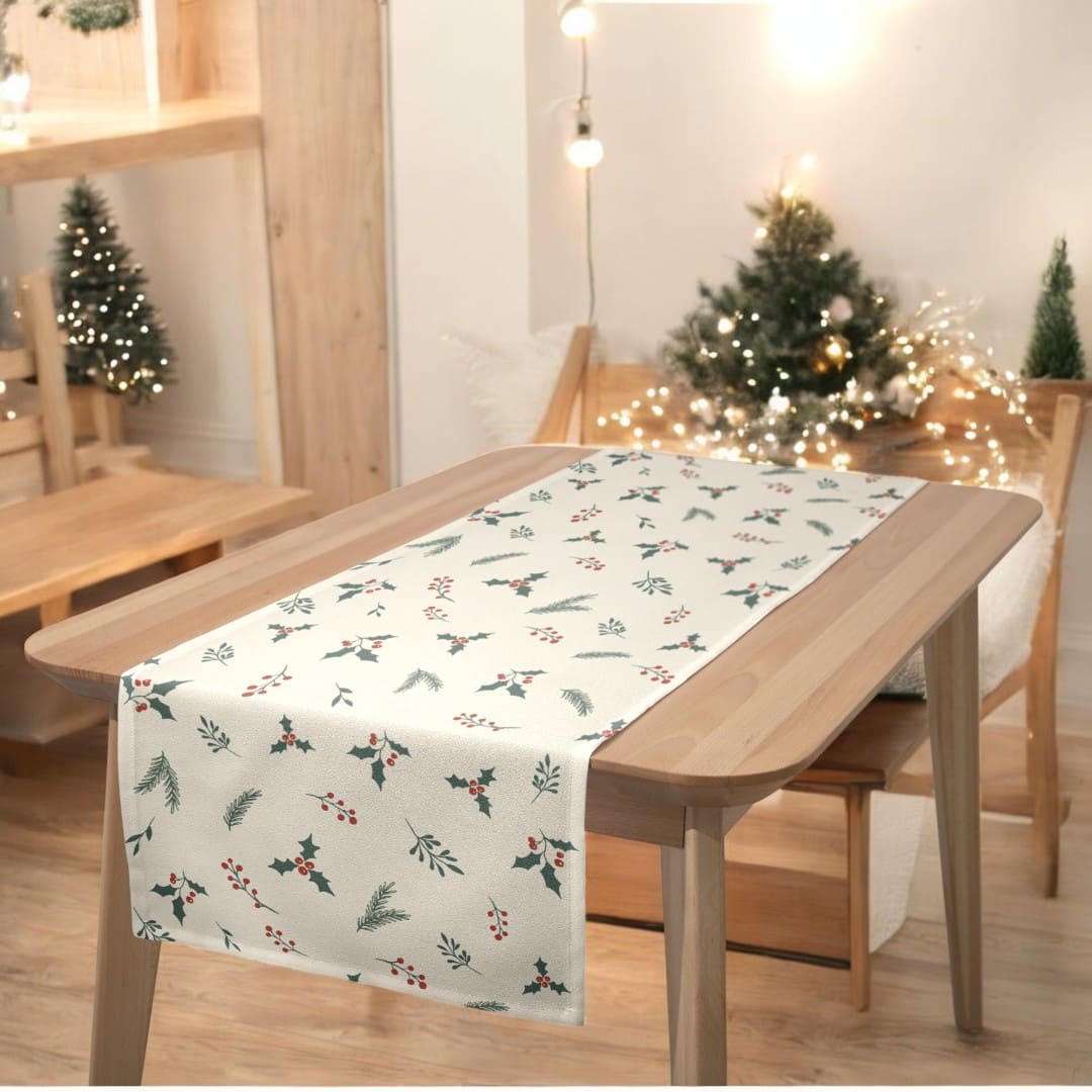 Holiday Holly Christmas Table Runner