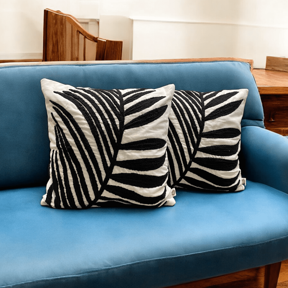 Tropical Palm Tufted Cushion Cover