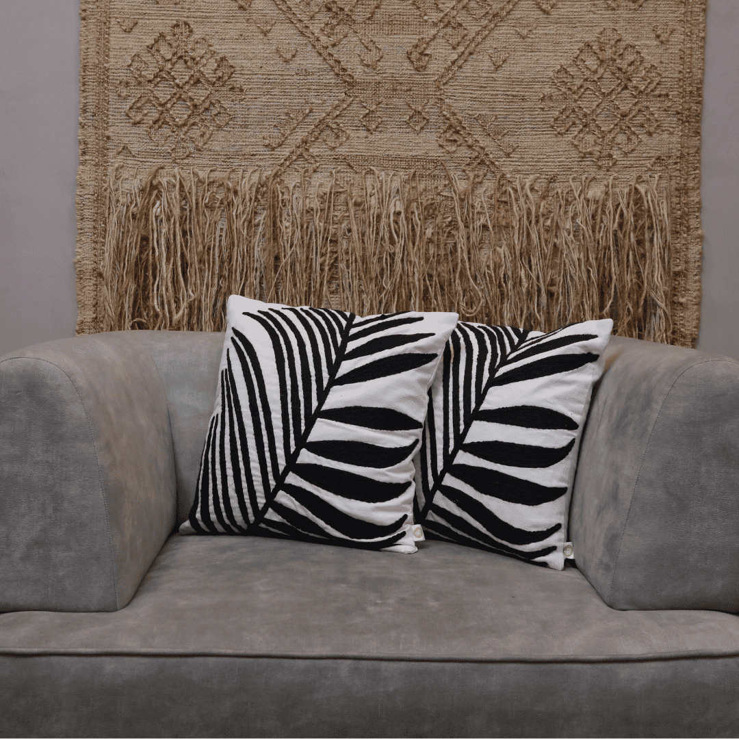 Tropical Palm Tufted Cushion Cover