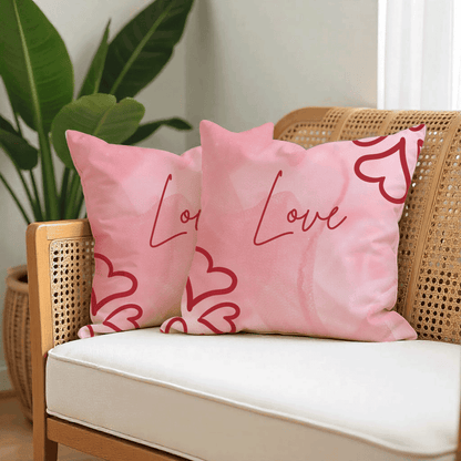 Abstract Love Cushion Cover for Valentine - Velvet - 16x16in