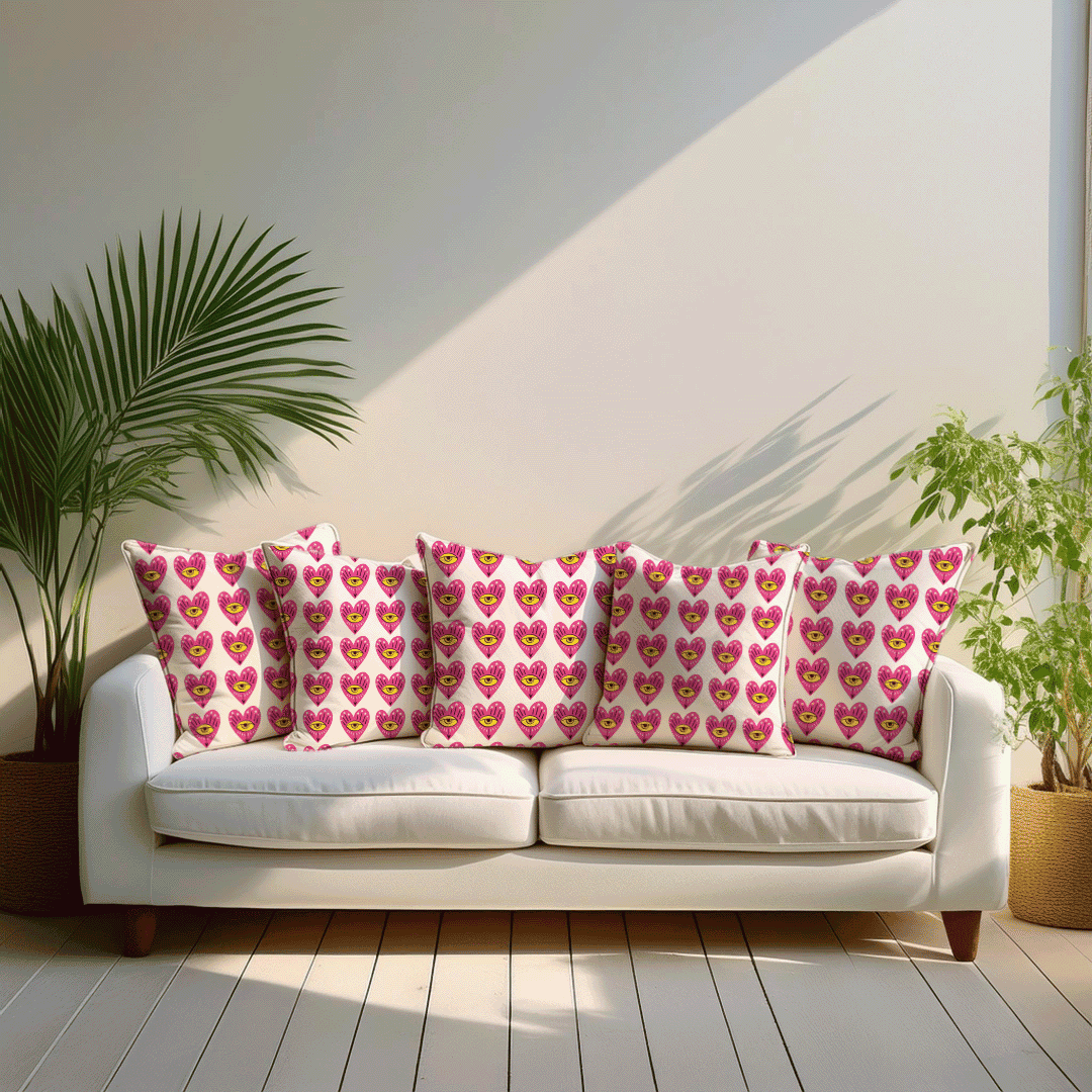 Eye of Love Cushion Cover for Valentine - Set of 5