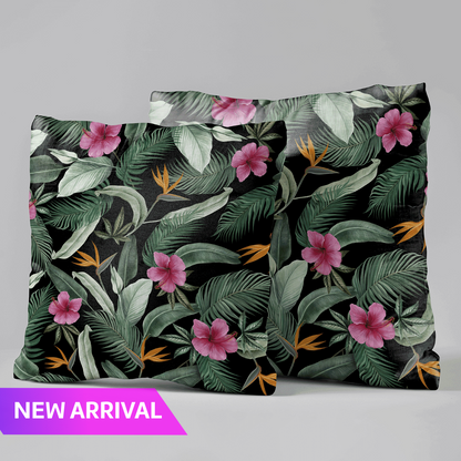Velvet Tropicana Cushion Cover - Set of 2