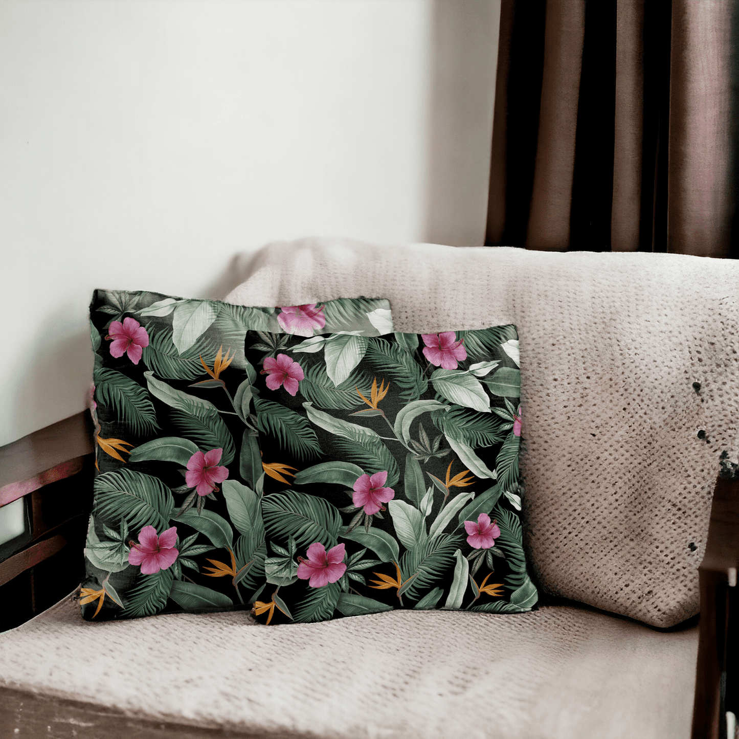 Velvet Tropicana Cushion Cover - Set of 2
