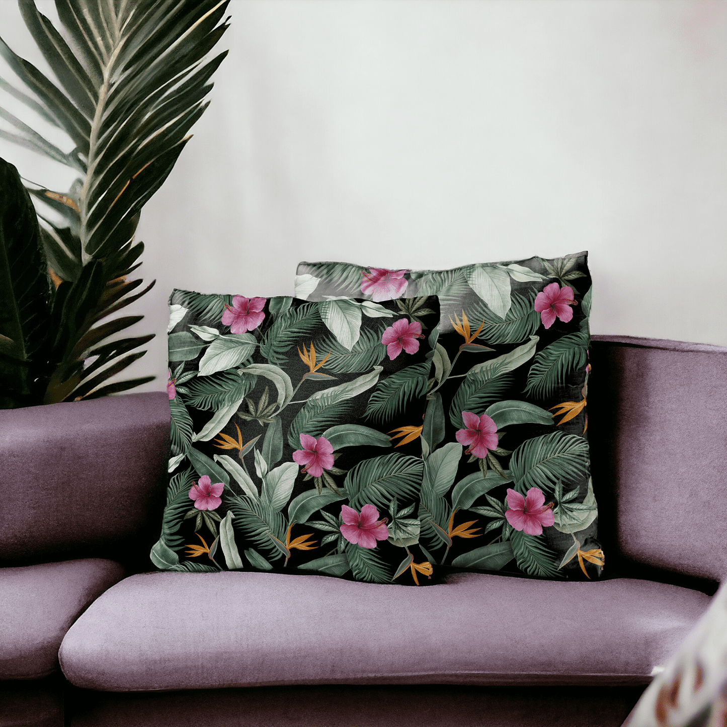Velvet Tropicana Cushion Cover - Set of 2