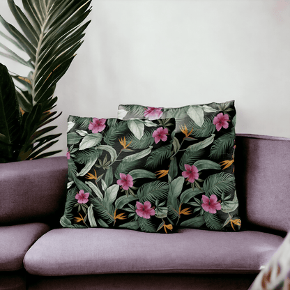Velvet Tropicana Cushion Cover - Set of 2