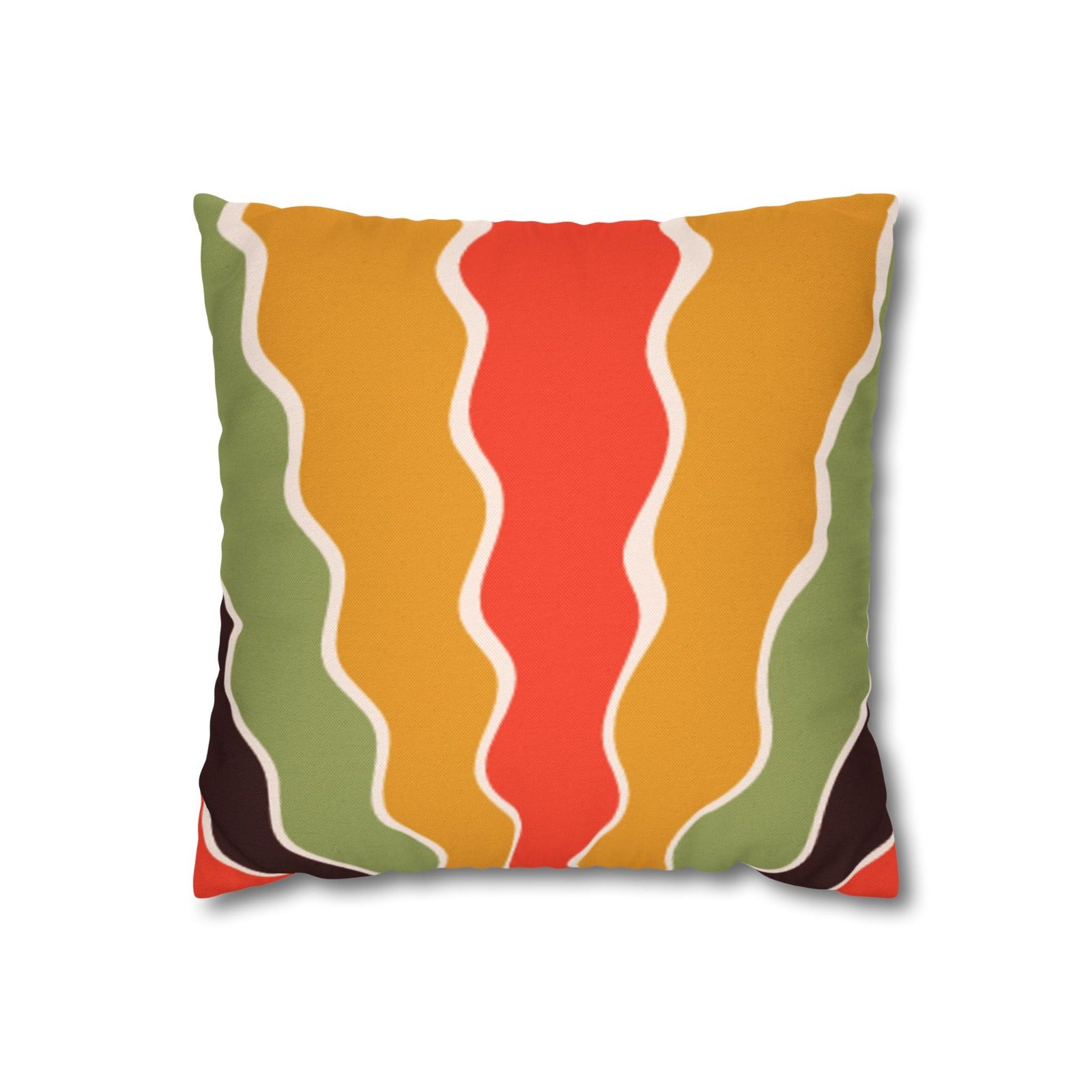 Sunset Ripple Flow abstract cushion cover on a white background