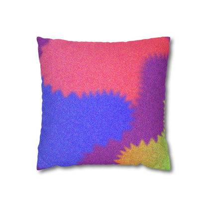 Neon Tide Abstract Velvet Cushion Cover