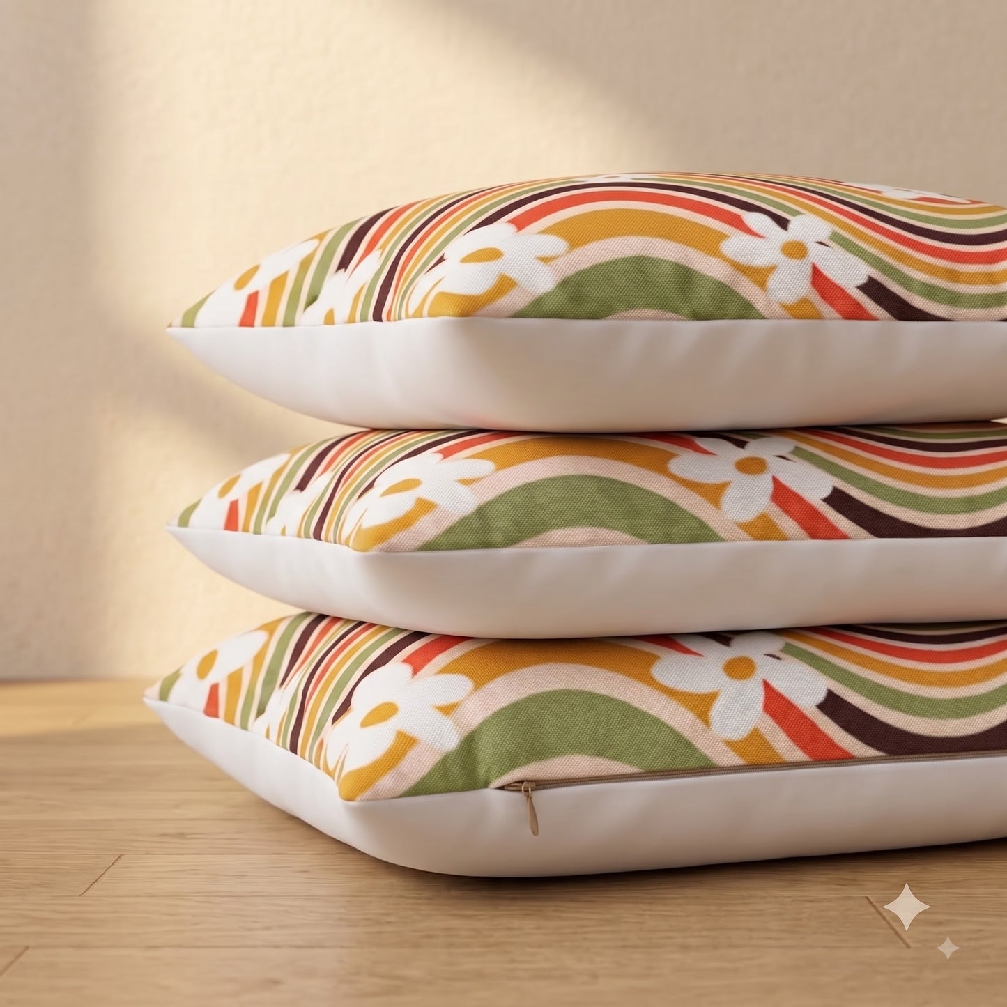 Blooming Wave Drift Holland velvet cushion covers with concealed zipper detail