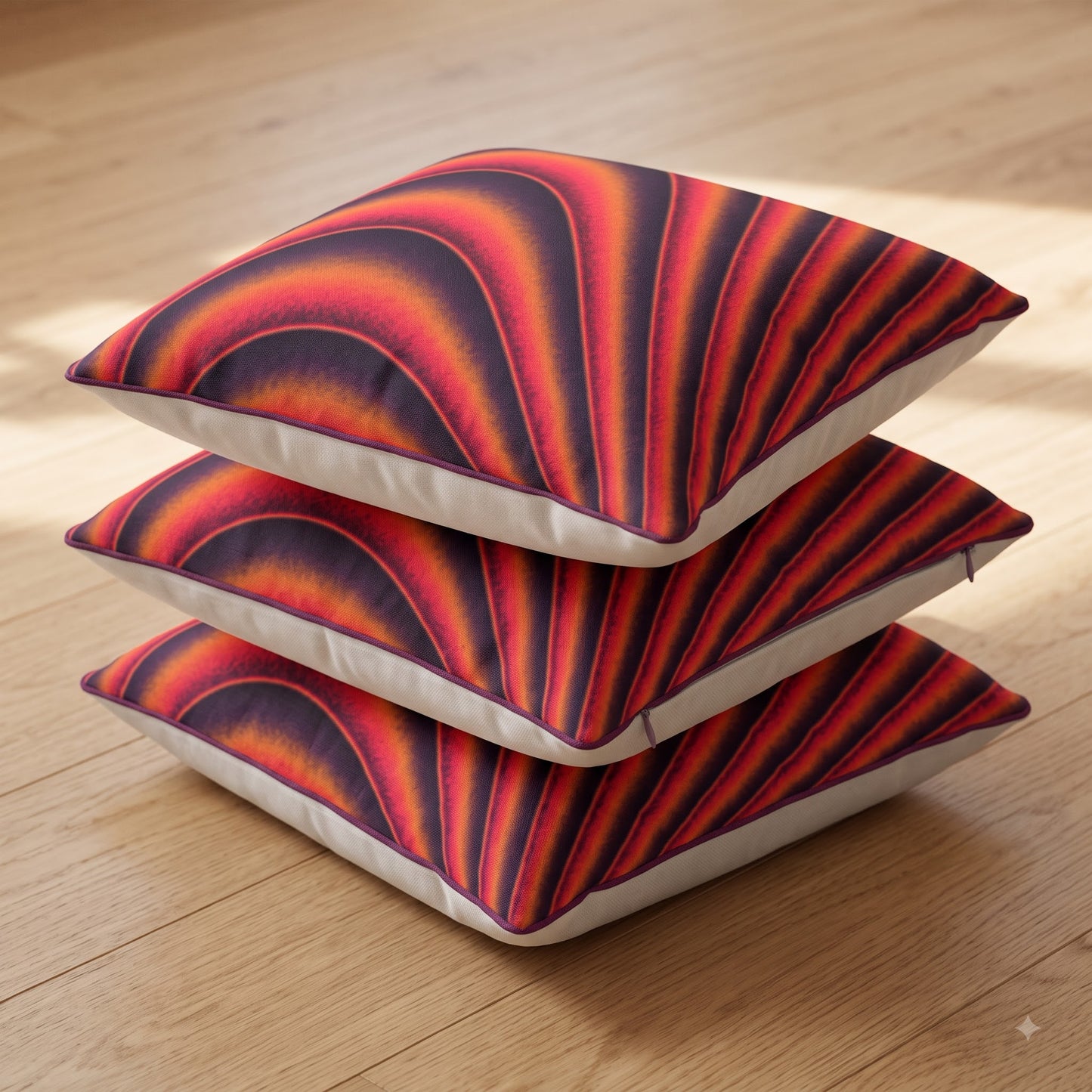 Crimson Dune Flow Holland velvet cushion covers with concealed zipper detail
