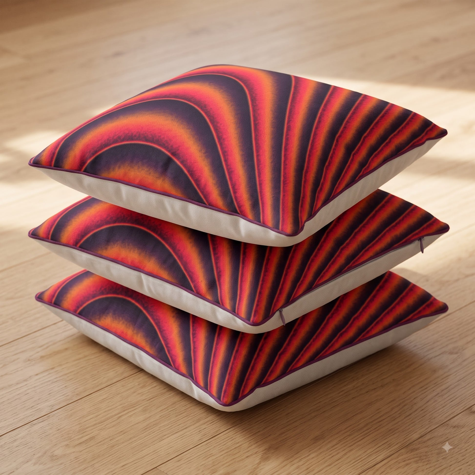 Crimson Dune Flow Holland velvet cushion covers with concealed zipper detail