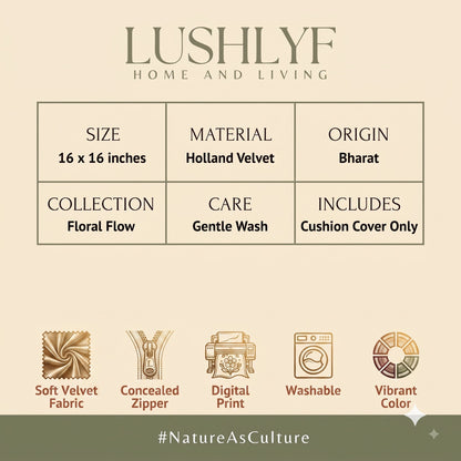 Lushlyf cushion cover size material care features and product details