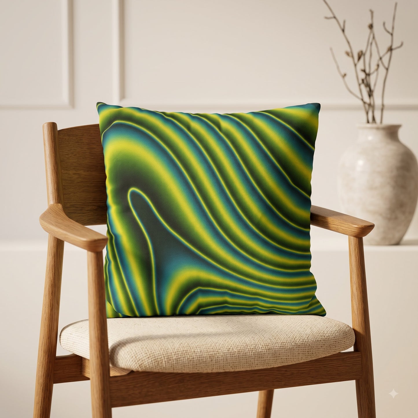 Neon Ripple Flow Cushion Cover
