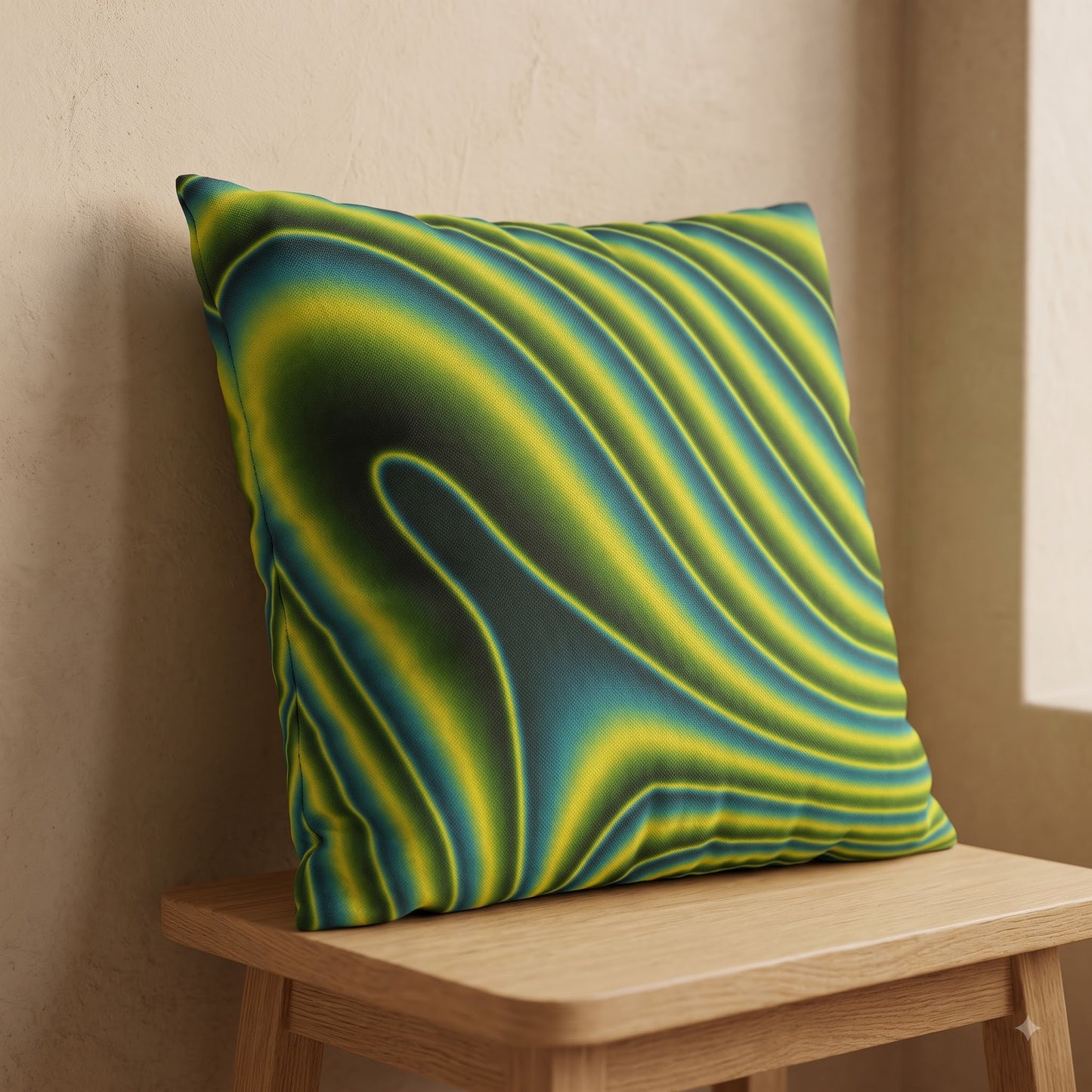 Neon Ripple Flow Cushion Cover