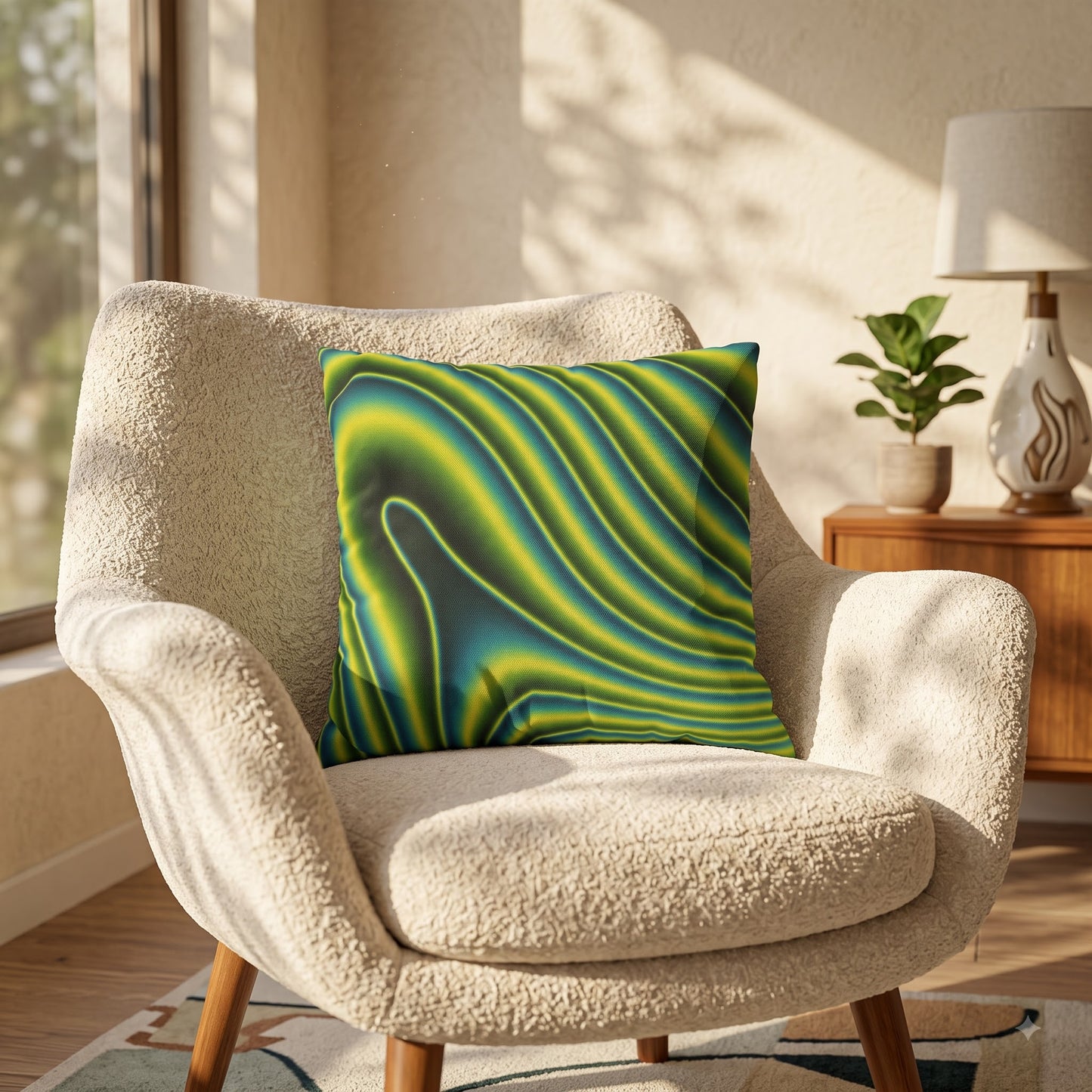Neon Ripple Flow Cushion Cover