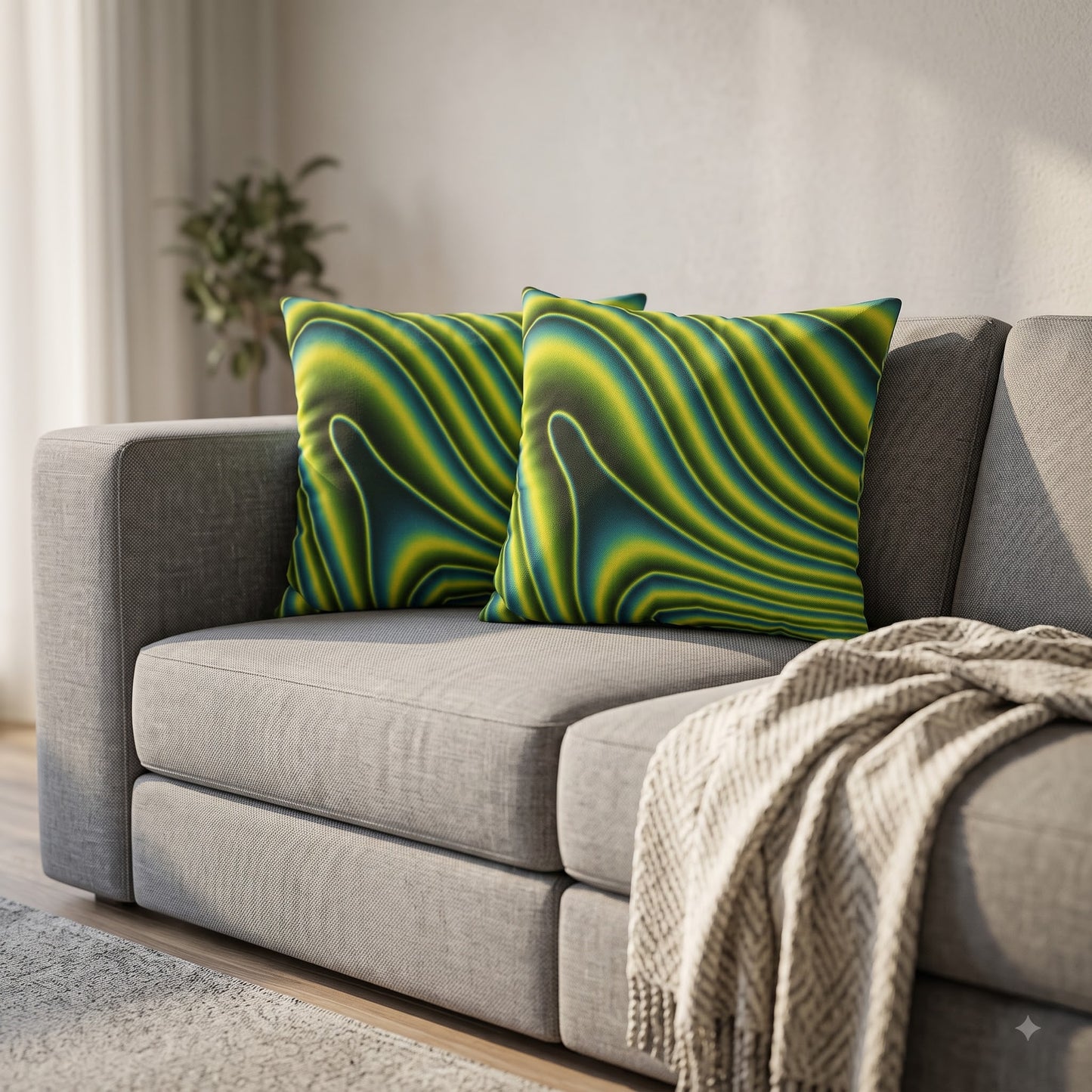 Neon Ripple Flow Cushion Cover