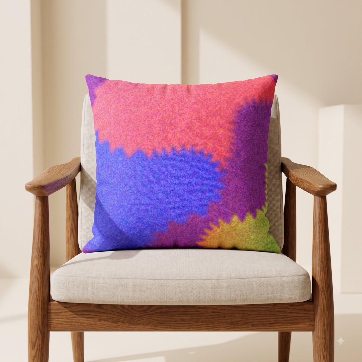 Neon Tide Abstract Velvet Cushion Cover
