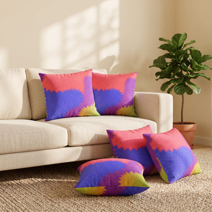 Neon Tide Abstract Velvet Cushion Cover