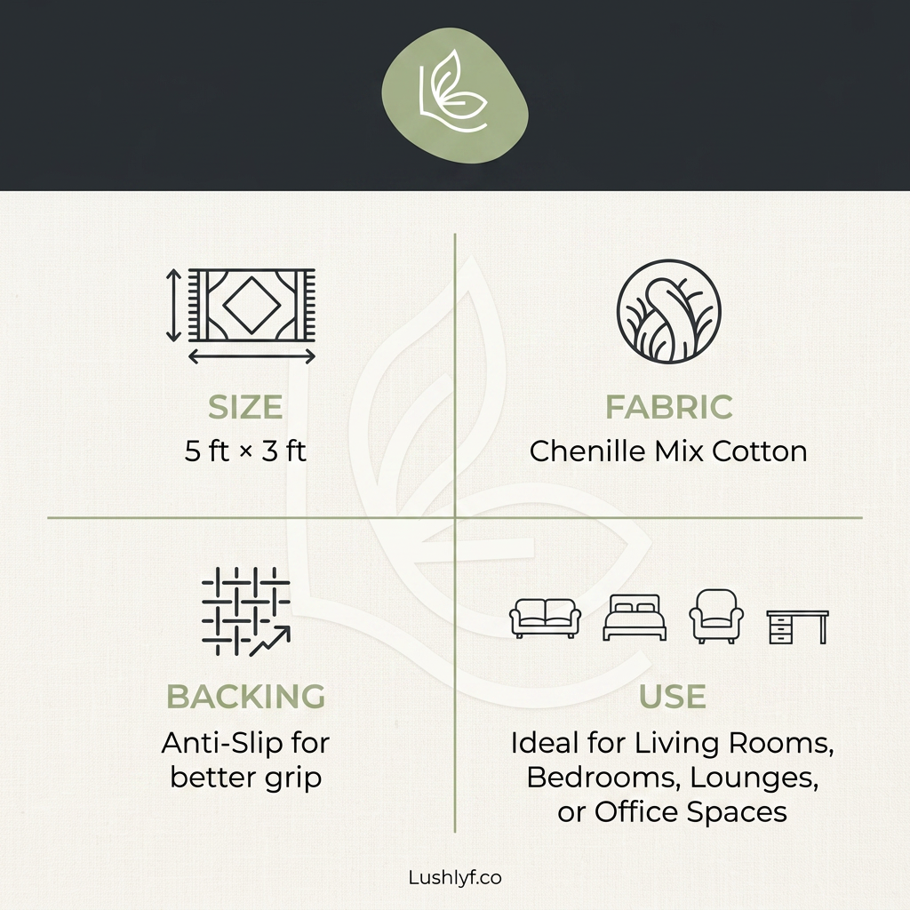 Midnight Blossom Symphony Botanical Rug
