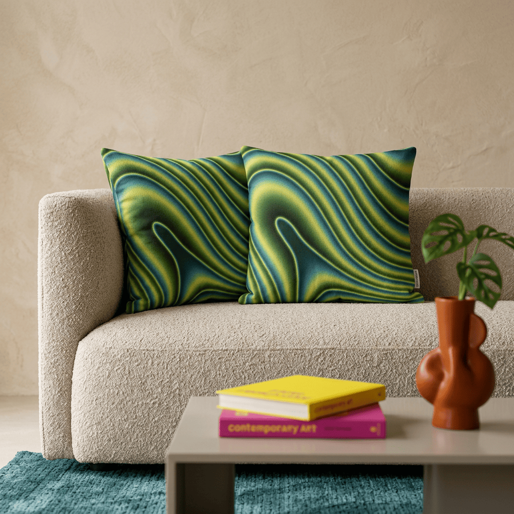 Neon Ripple Flow Cushion Cover