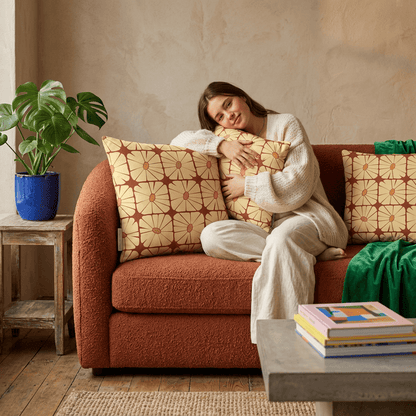 Sunbeam Grid Bloom Cushion Cover