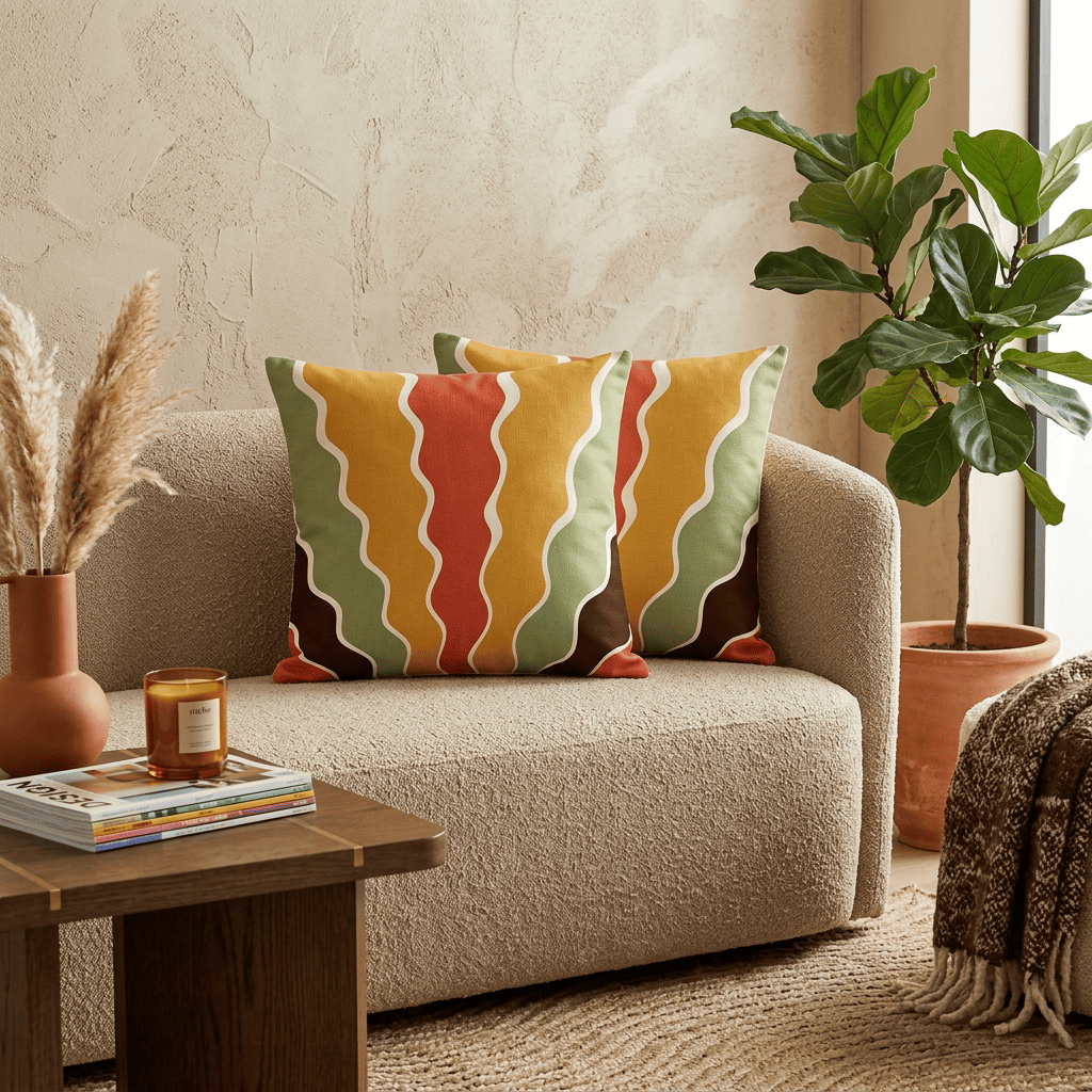 Sunset Ripple Flow Cushion Cover