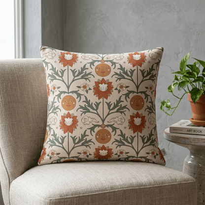 Sun Garden Folk Botanical Velvet Cushion Cover
