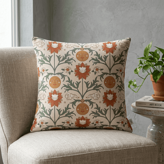 Sun Garden Folk Botanical Velvet Cushion Cover