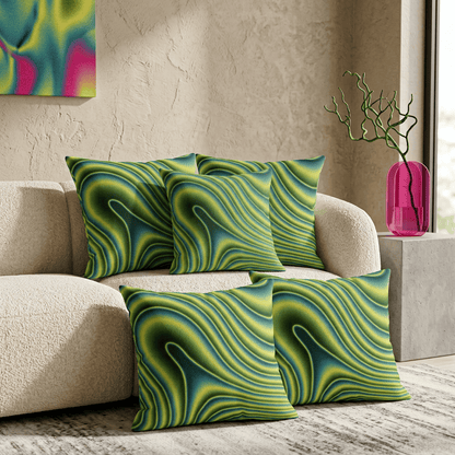 Neon Ripple Flow Cushion Cover
