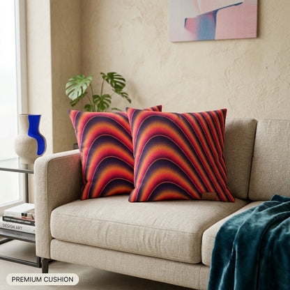 Crimson Dune Flow Cushion Cover