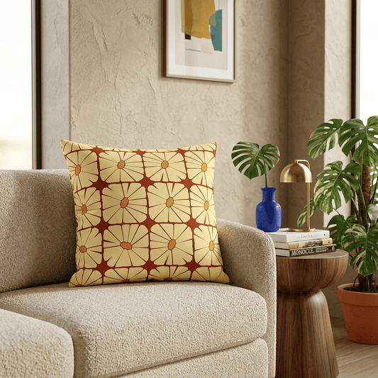 Sunbeam Grid Bloom Cushion Cover