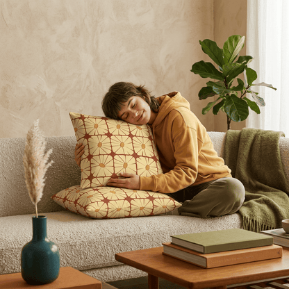 Sunbeam Grid Bloom Cushion Cover