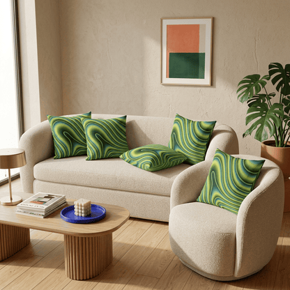 Neon Ripple Flow Cushion Cover